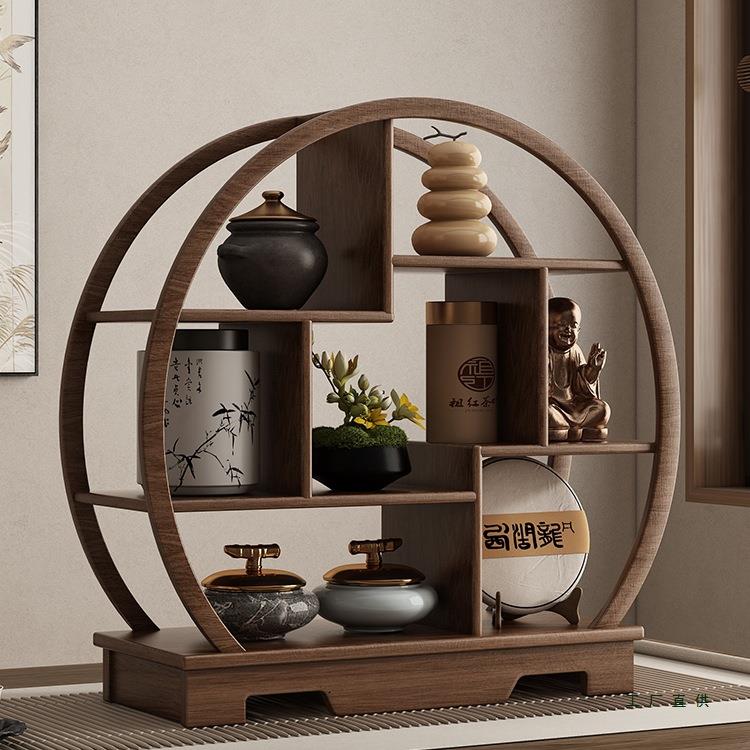桌面博古架小型实木茶桌置物架多宝阁紫砂壶茶具茶杯摆放展示架子