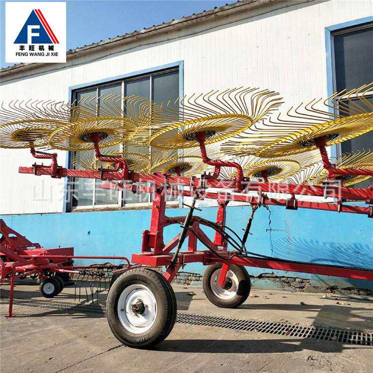 牵引式八盘花生秧搂草机指盘式拾草机苜蓿秸秆指盘式楼草机