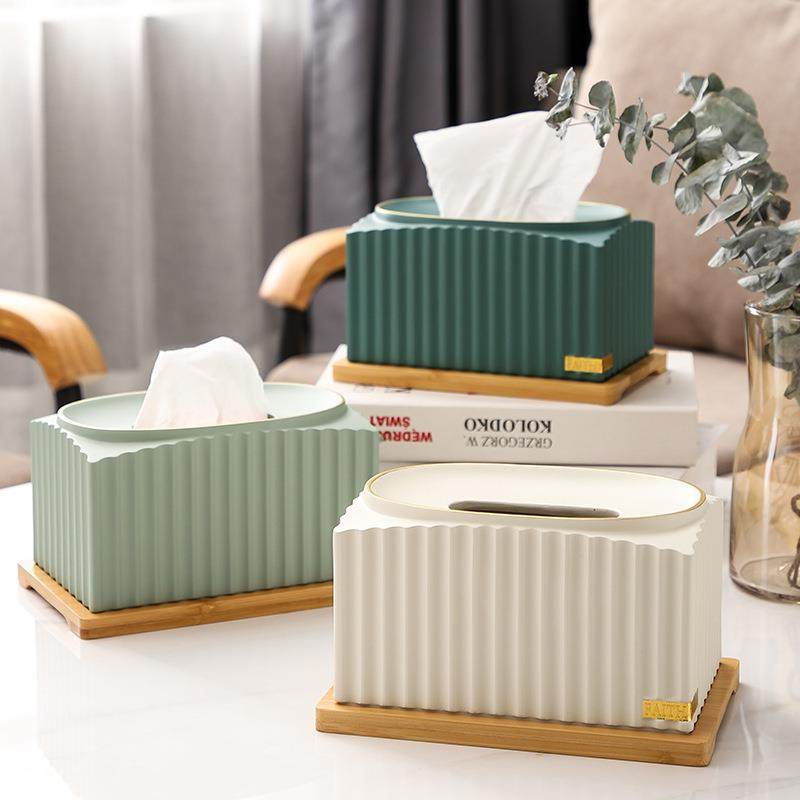 现代简约家用创意抽纸盒客厅茶几办公室桌面纸巾盒摆件树脂工艺品