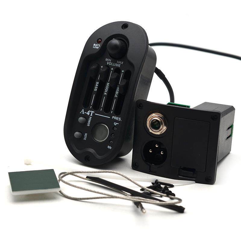 吉他拾音器A-4T椭圆四段民谣木吉他EQ均衡器压电拾音器橡胶面板