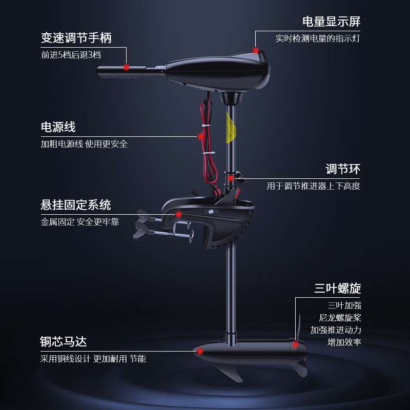 气垫船电力推动器气垫船引擎划拔船船桨高速推动器汽油马达四冲程