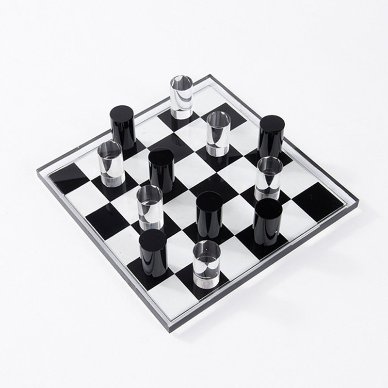 现代简约水晶棋盘桌面摆件