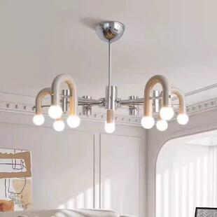 法式北欧客厅吊灯奶油风主灯个性现代简约卧室餐厅设计感U型灯具