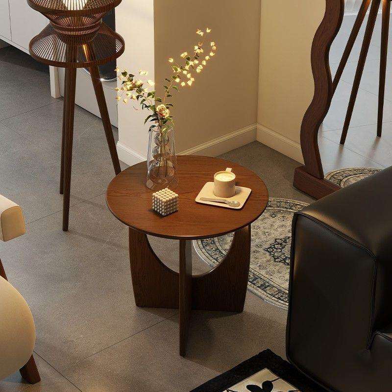 现代简约实木小茶几边几可移动家用小户型客厅阳台茶桌新款圆桌子