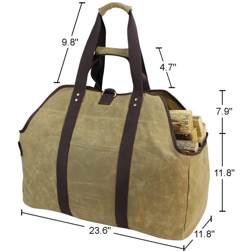 手提伐木工具包蜡染帆布加固柴火袋烤火袋便携刻印LOGO