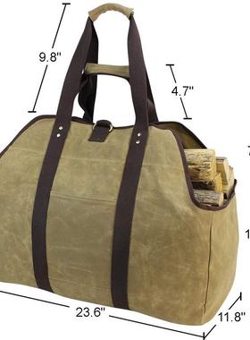 手提伐木工具包蜡染帆布加固柴火袋烤火袋便携刻印LOGO