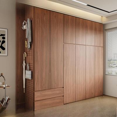 ENF级欧松板衣柜2025新款爆款胡桃色收纳柜子卧室家用实木大衣橱