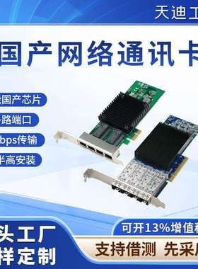 天迪工控国产芯片网卡网讯沐创千兆万兆PCI-E槽2口4口国产系统
