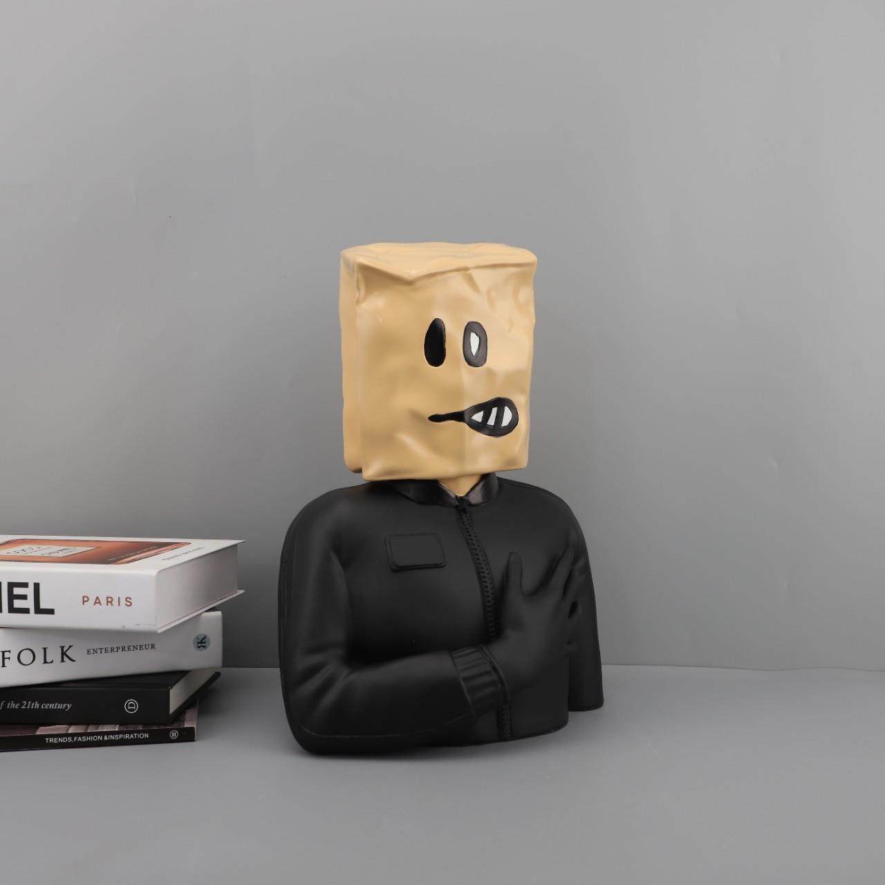 欧式轻奢抽象蒙脸人物头像树脂摆件客厅卧室玄关样板房家居装饰品