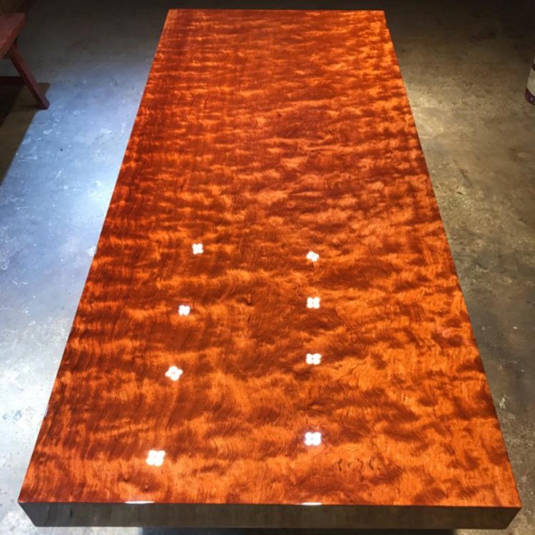 巴花奥坎实木鸡翅木黄花梨原茶台胡桃木餐桌办公会议茶桌实木桌