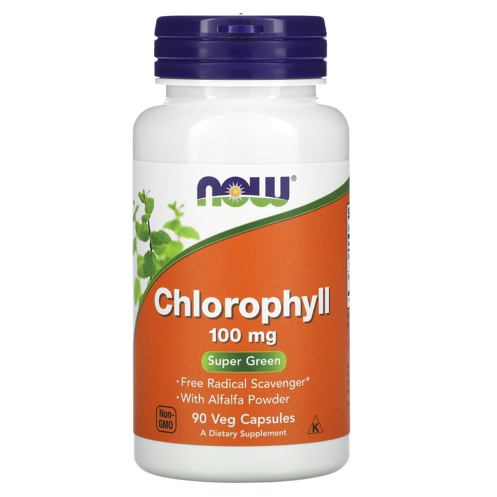 直邮美国now foods 叶绿素 chlorophyll 100 毫克 90 粒素食胶囊