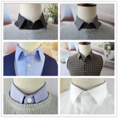 高端全棉磨毛假领子男百搭毛衣衬衫 衣领保暖装 饰领方领节约领假领