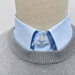 浅蓝中行假领子衬衫男女通用百搭西装装饰领中国银行白色工作服衬