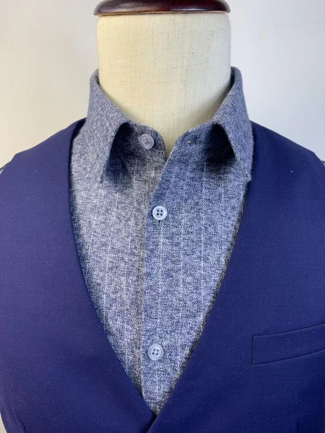 高端衬衫衣领单郎纯棉马甲式