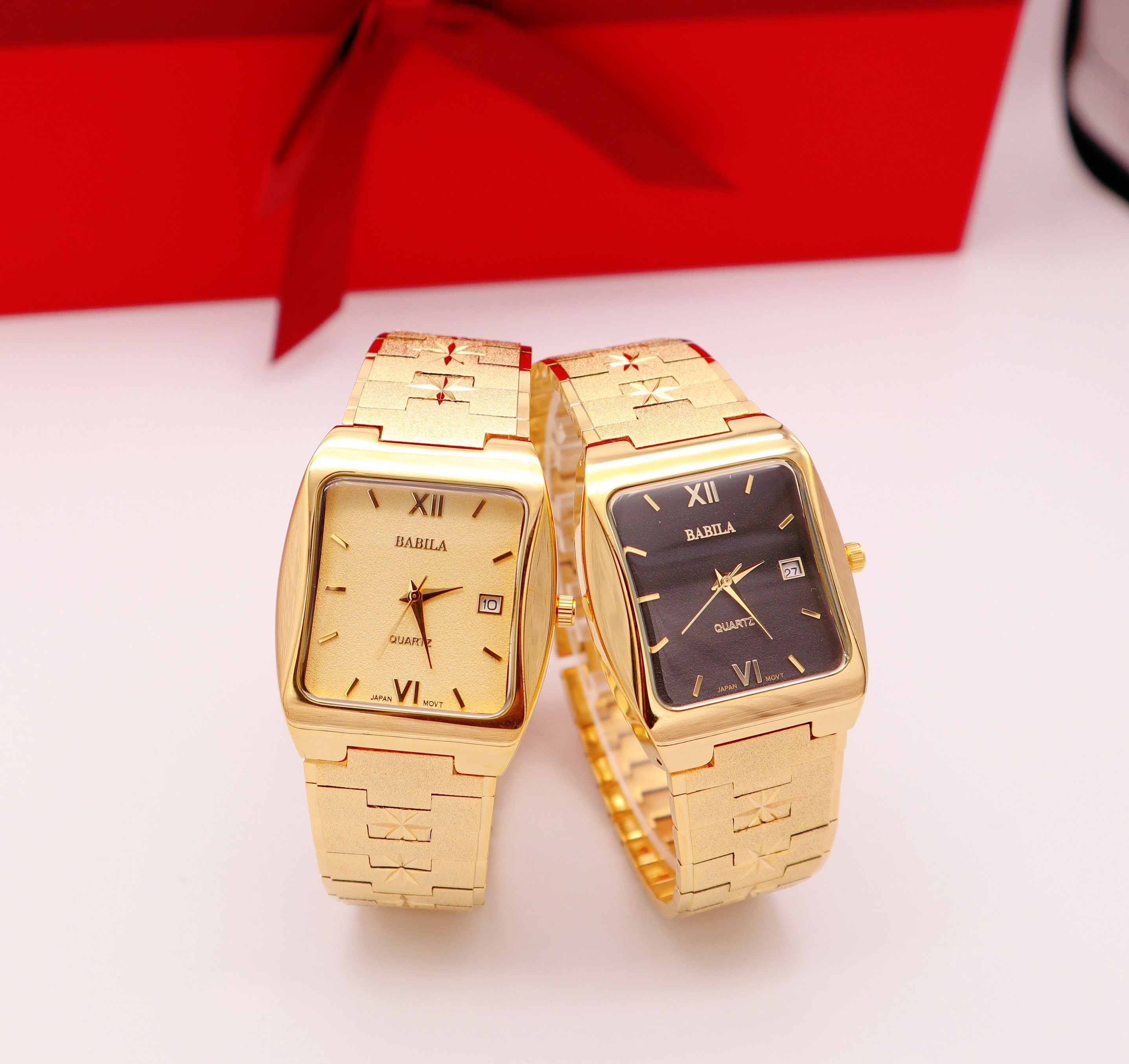 方形走时精准情侣表男女同款