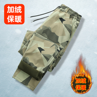 冬季工作裤男宽松耐磨工装裤加绒加厚工地干活裤子户外休闲裤