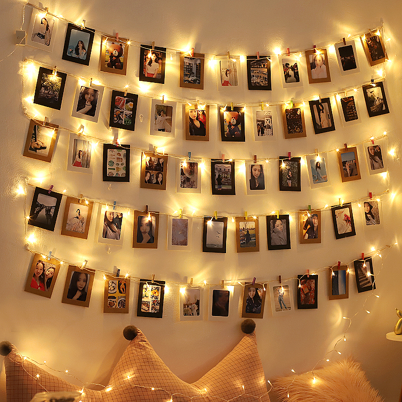 ins网红麻绳免打孔布置照片墙