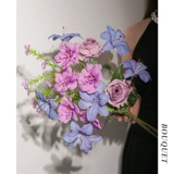 Искусственные цветы, искусственные цветочные композиции, фиолетовый садовый букет Моне, роскошный бионический свет, высококачественный, реалистичный реквизит для фотографий