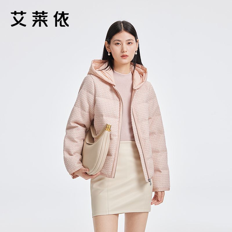 小香风连帽羽绒服女短款保暖