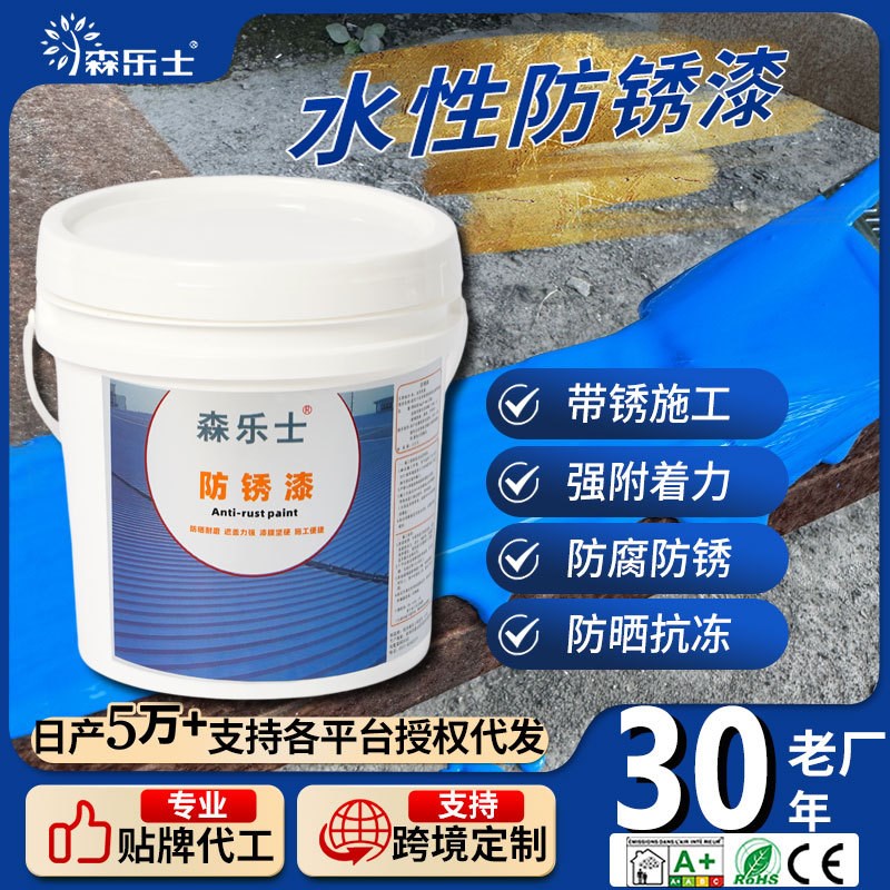 森乐士防锈金属漆免除锈铁锈转化漆彩钢瓦翻新固锈剂水性防锈漆H
