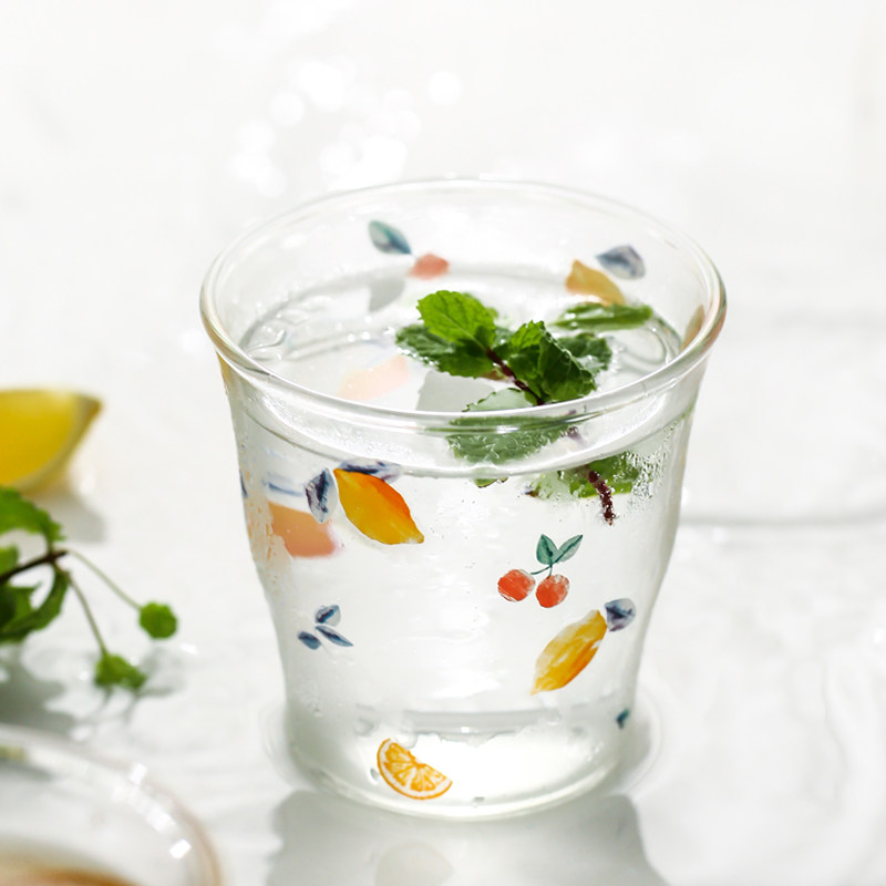 加厚耐热玻璃杯可爱女家用喝水杯子ins风咖啡杯茶杯冷饮果汁杯