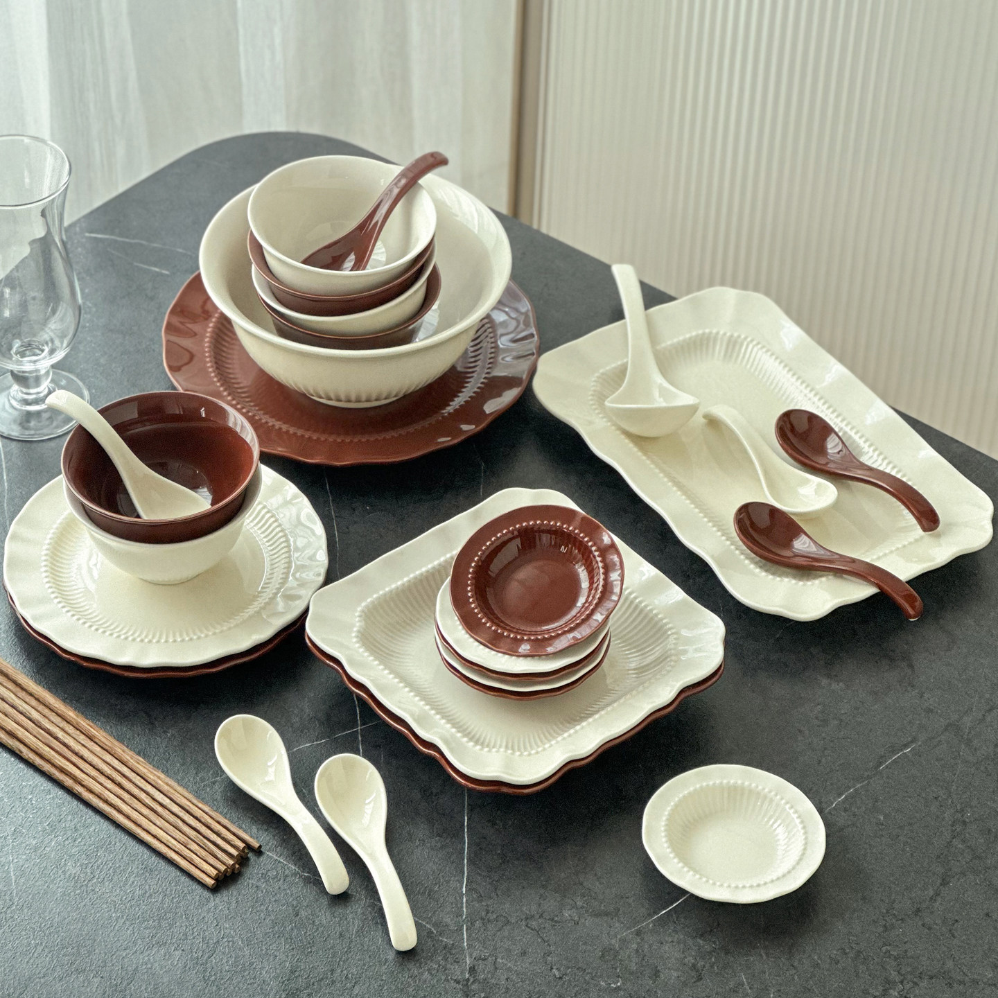 碗碟套装法式高级感餐具家用好看高颜值陶瓷盘碗高颜值盘子菜盘,餐饮具,盘,淘宝优惠券,粉丝福利购,淘宝优惠卷