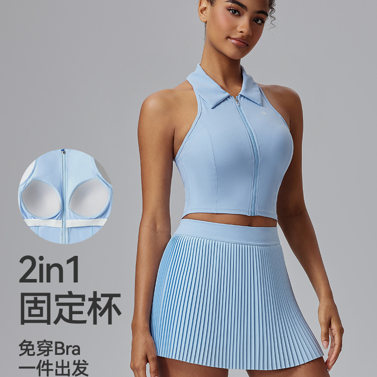 新款日常百搭百褶裙瑜伽短裙