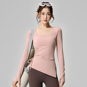 秋冬瑜伽服收腰显瘦跑步健身运动长袖 透气速干专业训练普拉提上衣