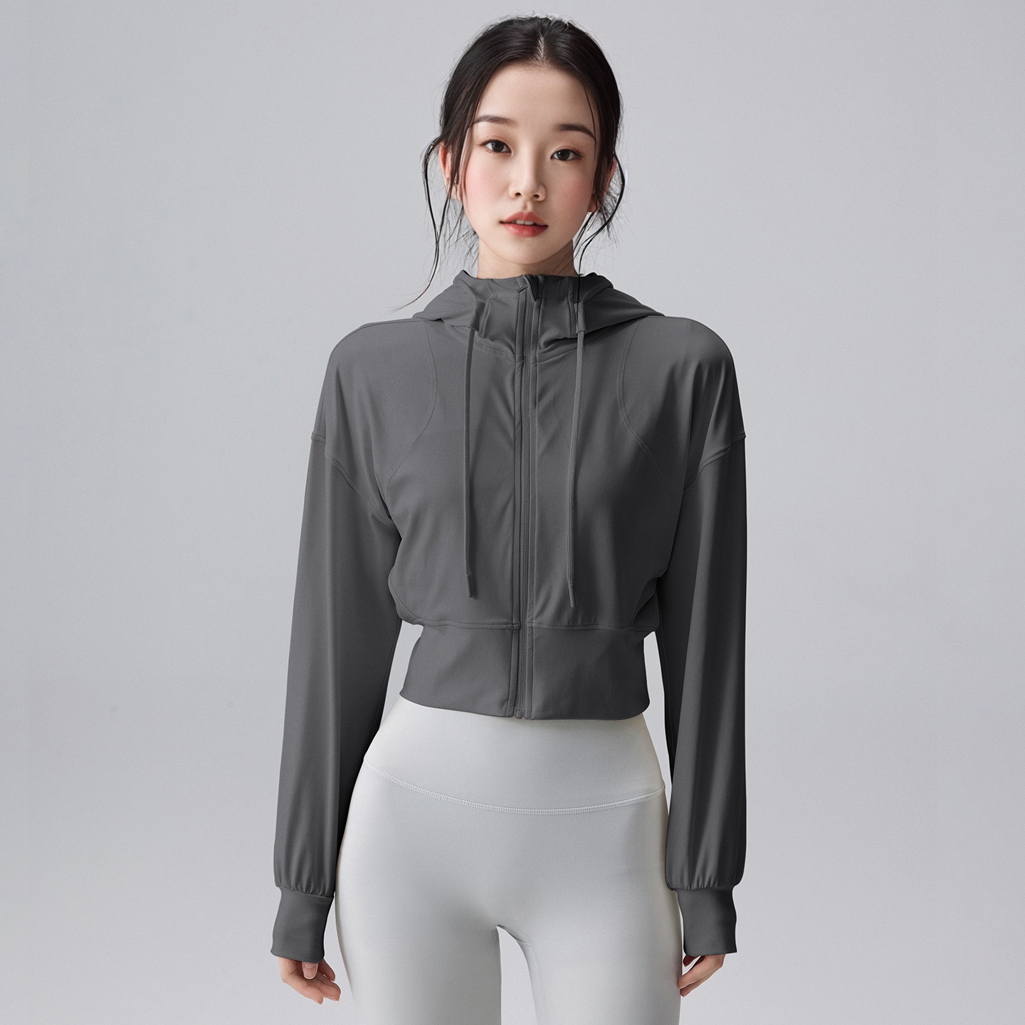 lu同款瑜伽服上衣连帽健身外套