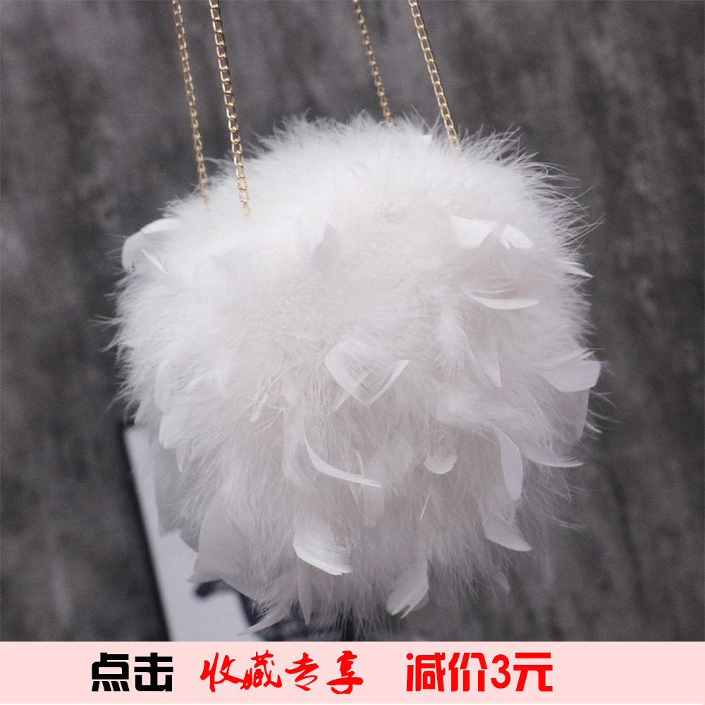 皮草包包鸵鸟羽毛火鸡19秋冬女链条斜挎圆包单肩可爱日韩小清新20|ruв категории Сумки, Г - жа сумки - от Buy2taobao.com для оказания профессиональной услуги покупки агента Taobao