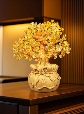 摇钱发财树店铺开业送礼酒柜摆件