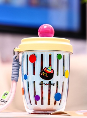 外带水果杯便携式高颜值带盖夏季外出野餐带叉双层沥水保鲜收纳盒