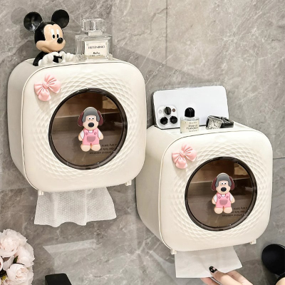 纸巾盒化妆室卷筒卫生纸筒盒抽取式卫生纸洗脸巾收纳盒壁挂式多功