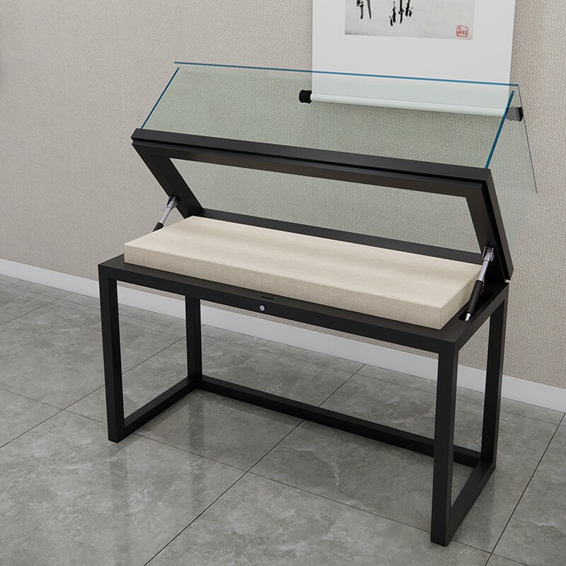 博物馆玻璃展架展览液压文献资料展示柜/陈列柜/展示