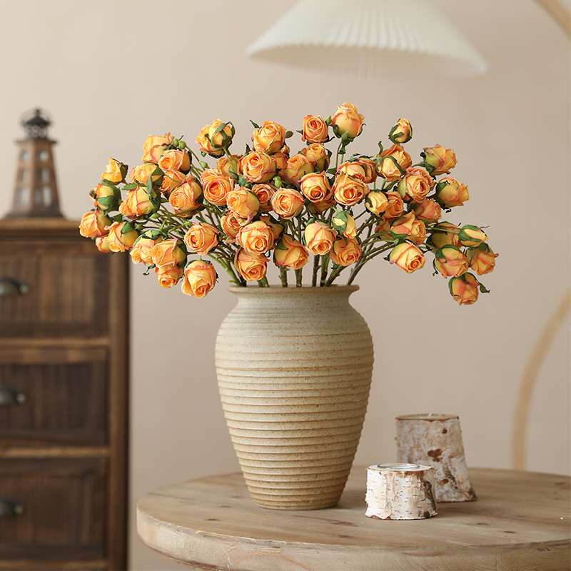 泰环仿干花餐桌花玫瑰花仿真花