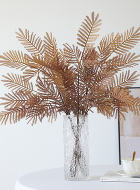 侘寂风长枝美洲杉仿真花假绿植植物摆设室内客厅样板间造景装饰品