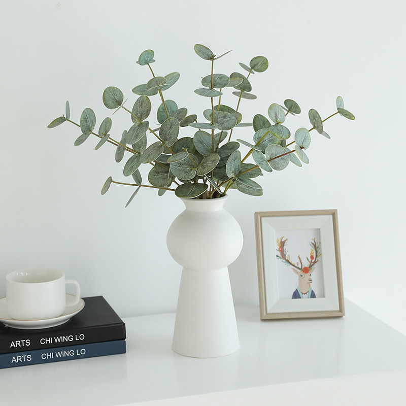 泰环 ins风手感高档圆叶尤加利叶仿真叶子植物简约家居装饰品摆件