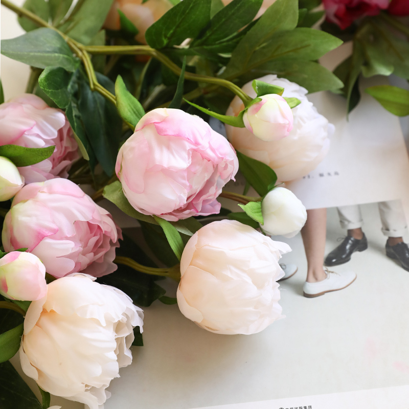 泰环韩式两头牡丹花摆件装饰品