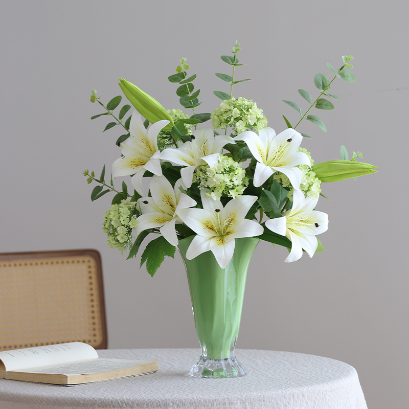 高级感逼真手感百合绣球仿真花束