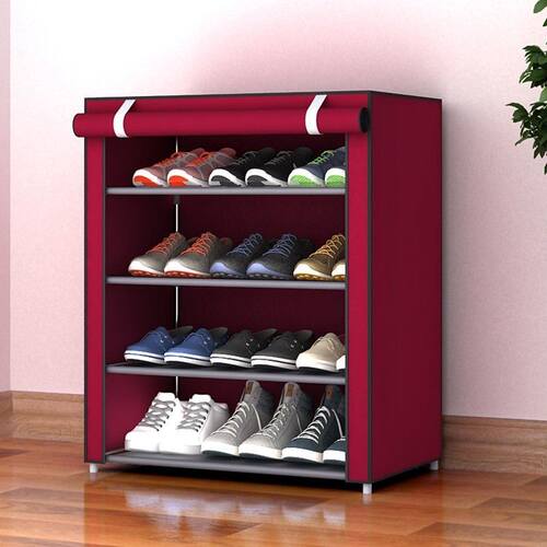 简易鞋架多层鞋柜钢管组装卷帘款防尘宿舍门口客厅收纳整理小鞋架