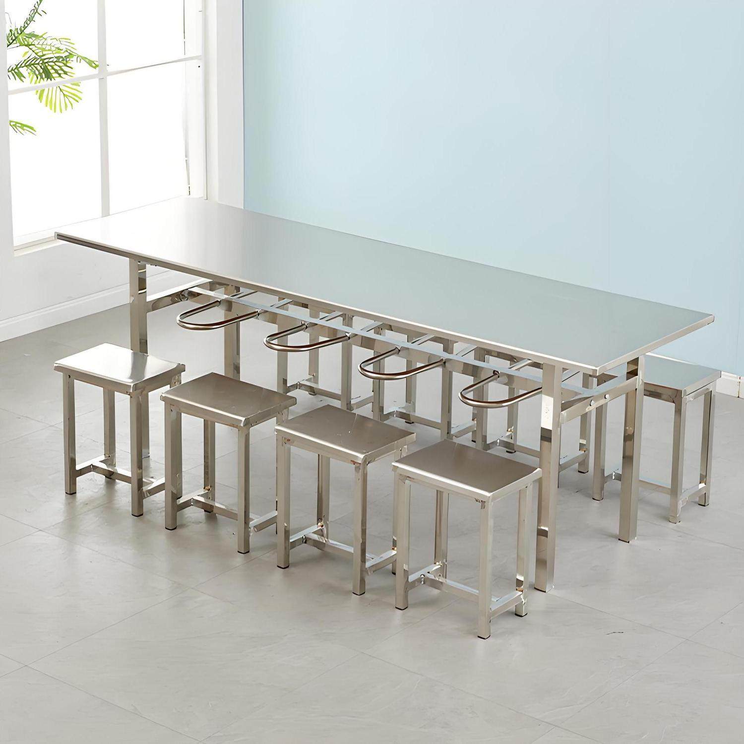 学校学生食堂餐桌椅员工食堂挂凳折叠收纳4人6人8人位连体餐桌椅,住宅家具,岛台餐桌,淘宝优惠券,粉丝福利购,淘宝优惠卷