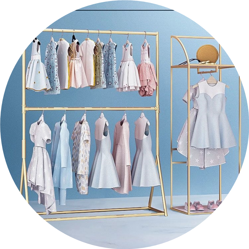服装店挂衣杆落地立式童装男女装双层可升降挂衣架地摊衣架展示架