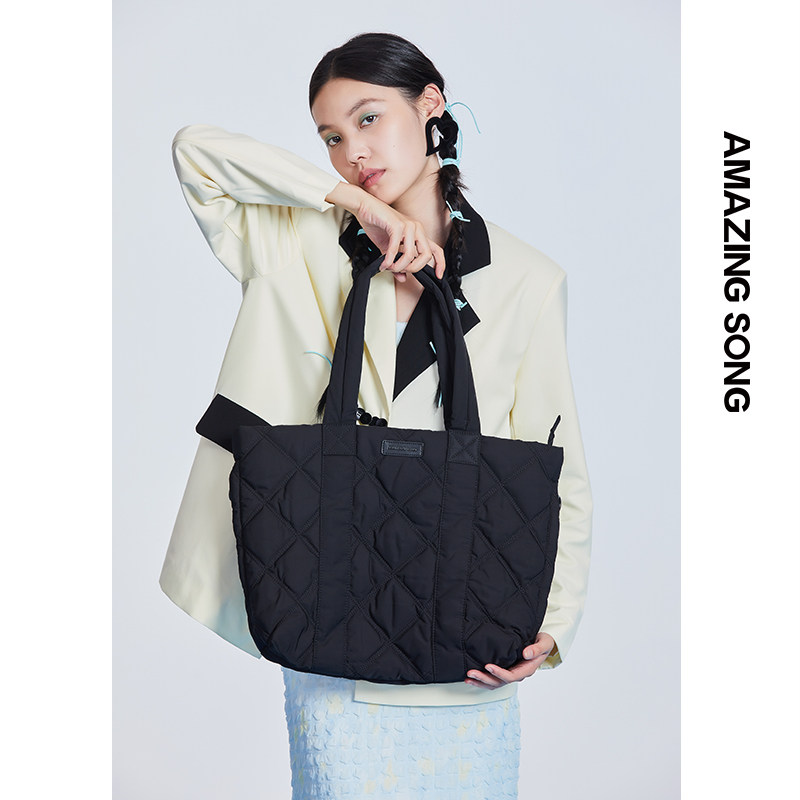 Amazing Song托特包2021新款时尚绵绵购物包女大容量通勤单肩包女