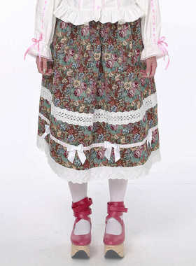 MEME原创 日系昭和复古甜美可爱古早裙子 Lolita少女小众半身裙