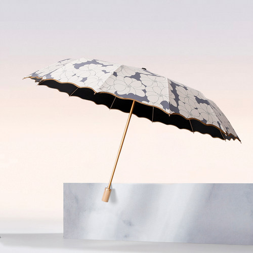 caberryne复古波浪边晴雨伞