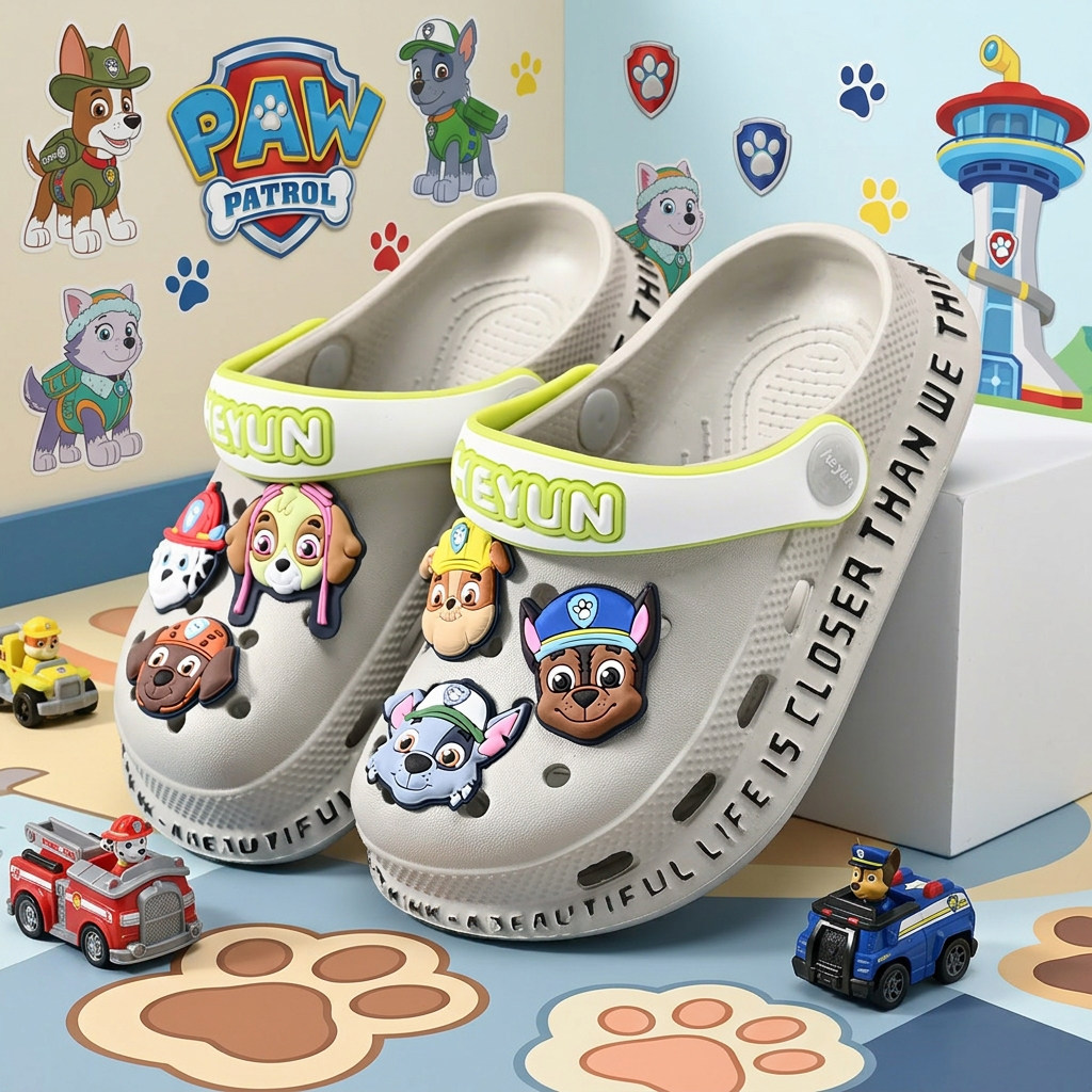 汪汪队儿童洞洞鞋卡通男童凉拖鞋防滑包头防撞软底中大童男孩宝宝