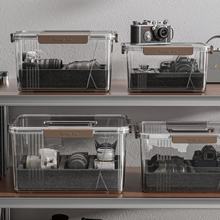 相机收纳盒相机镜头密封防潮箱佳能r50手提手机电子品透明收纳箱