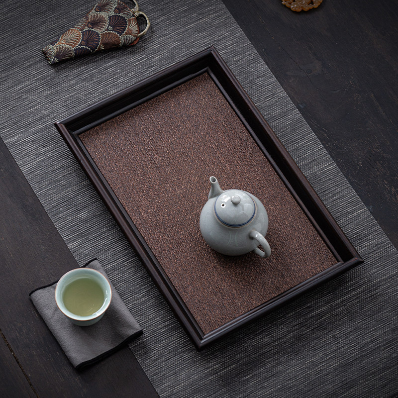 中式竹编茶托盘创意干泡盘高档家用茶盘重竹藤编宋席长方形收纳盘