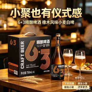 浪子吴迪6+3啤酒橡木塞啤酒风味比利时小麦精酿750六加三
