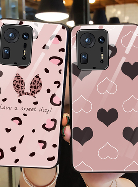 适用小米mix4手机壳玻璃mxi3保护硅胶套m4全包5G防摔蝴蝶结mix2软壳pro男mi2s女mx4创意mlx3个性潮升降四网红